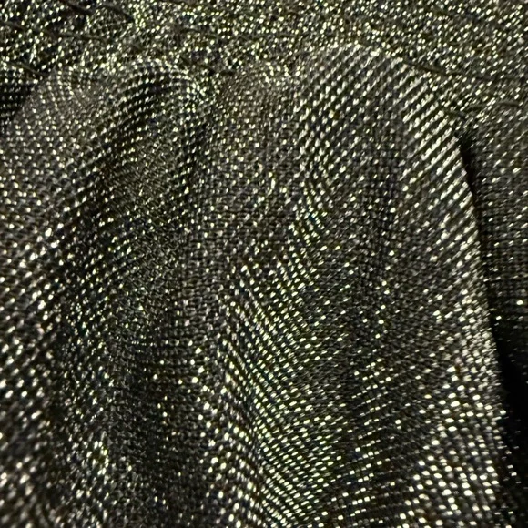 NWT Ramy Brook Pleated Athena Pants Black with Silver Metallic Knit Wide-Leg - Picture 5 of 8